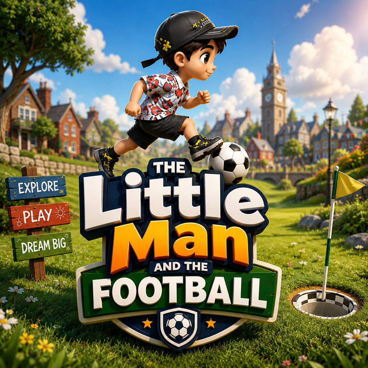The Little Man and the Football game artwork